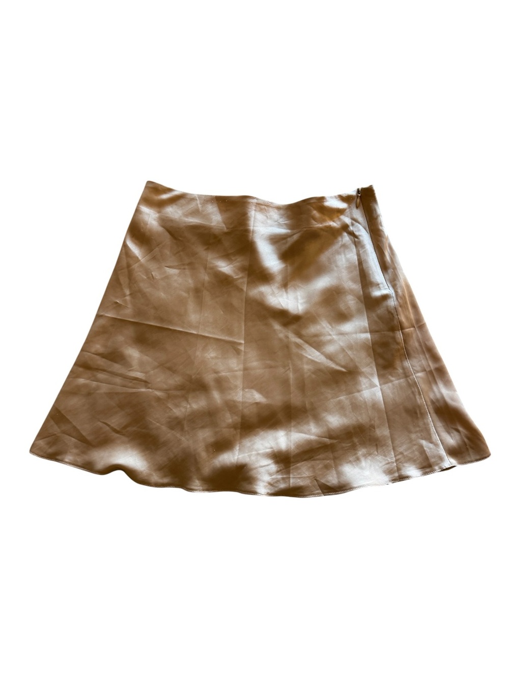 Women's Silk A-Line Skirt - Blush Pink/Taupe